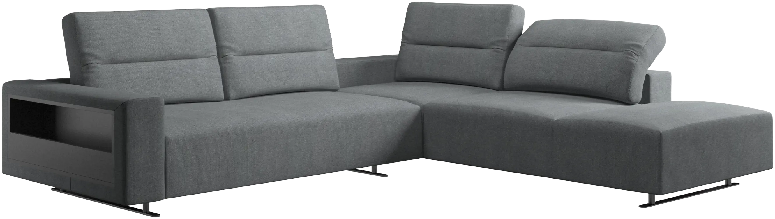 boconcept ダークグレー レザー L字型ソファ コーナーソファ＆L字型